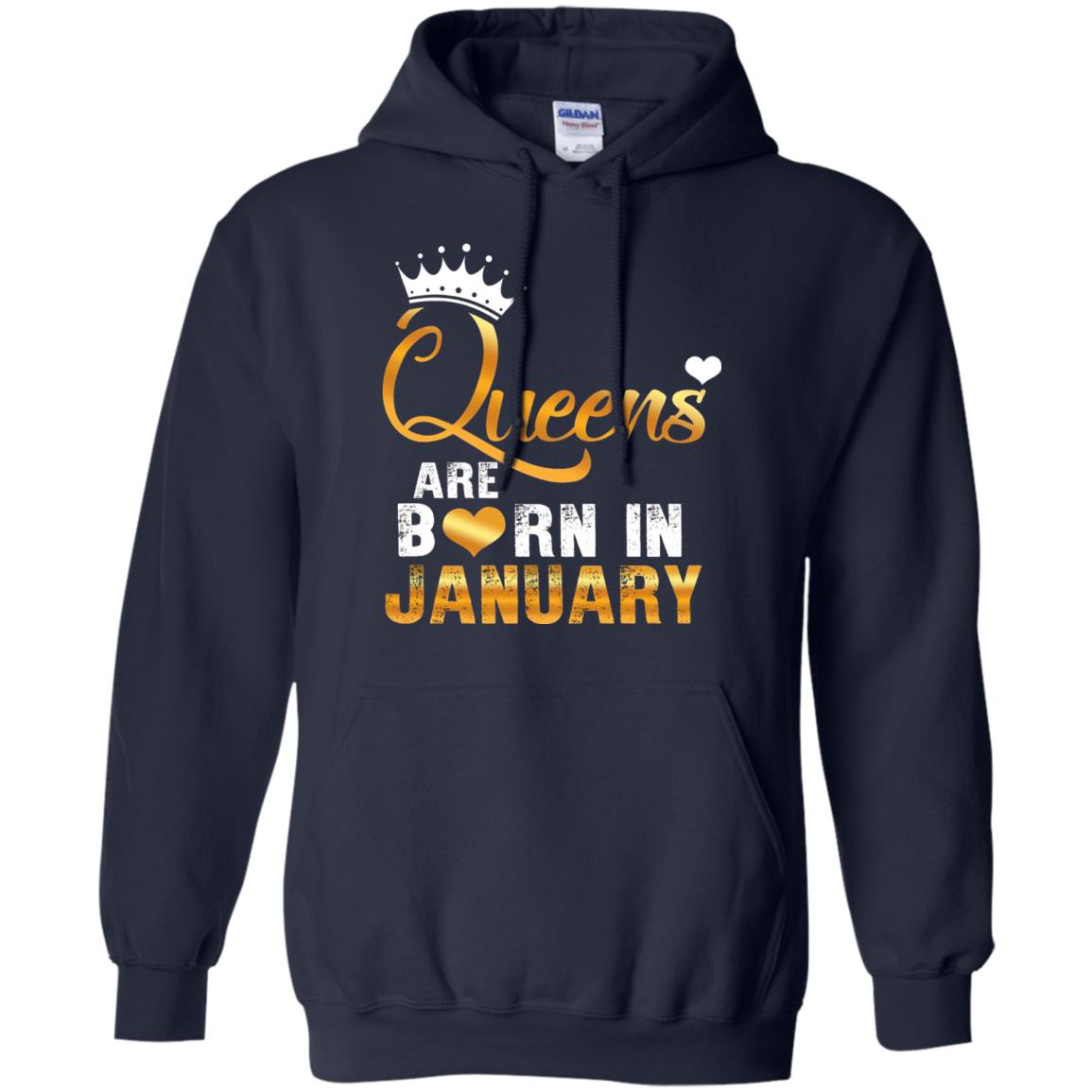 Birthday T-shirt Queens Are Born Iin January Navy