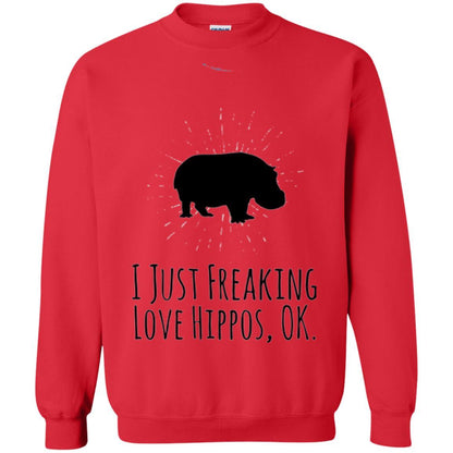 Hippo Lover T-shirt I Just Freaking Love Hippos Ok Red