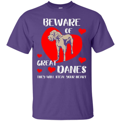 Beware Of Great Danes They Will Steal Your Heart Cute Shirt Purple