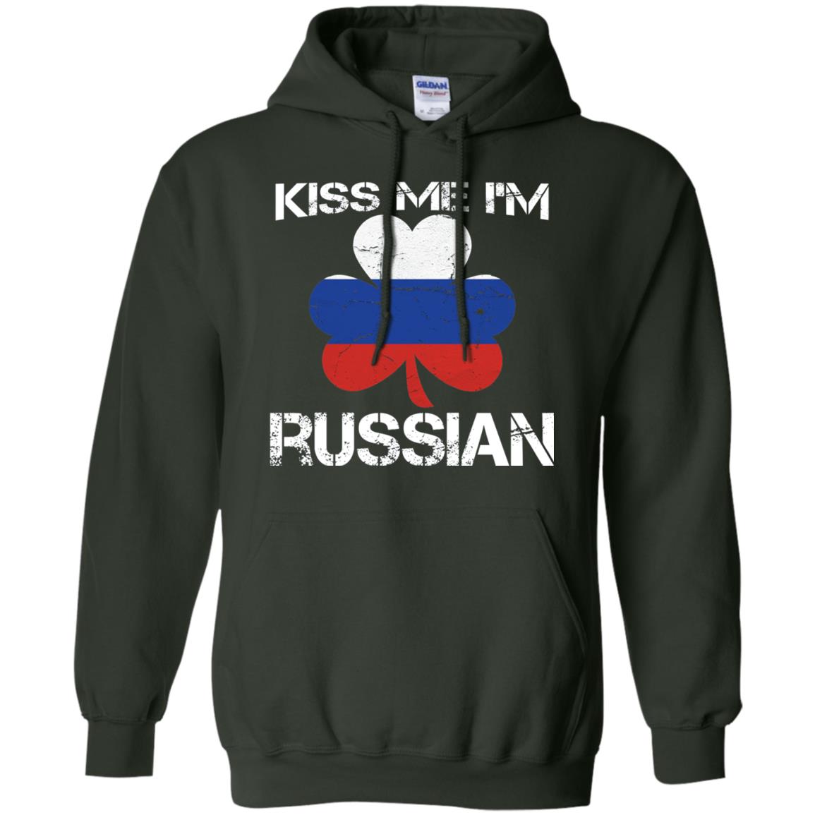 Kiss Me Russian Distressed St. Patrick_s Day 2018 T-shirt Forest Green