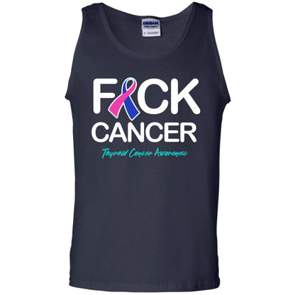 Fck Cancer Thyroid Cancer Awareness T-shirt Navy