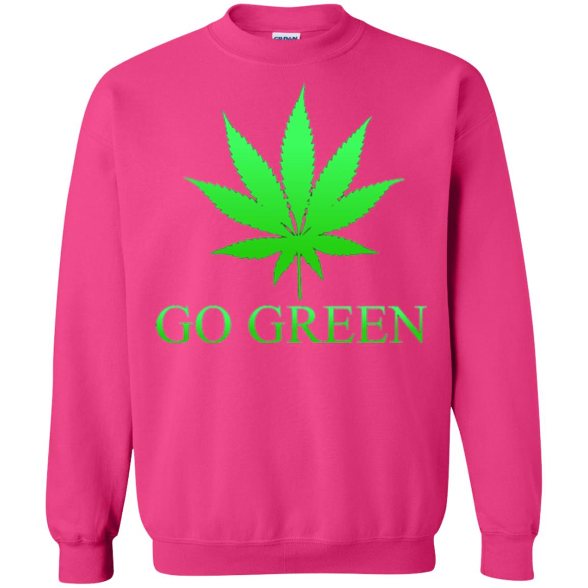 Go Green Weed T Shirt Marijuana Leaf Heliconia