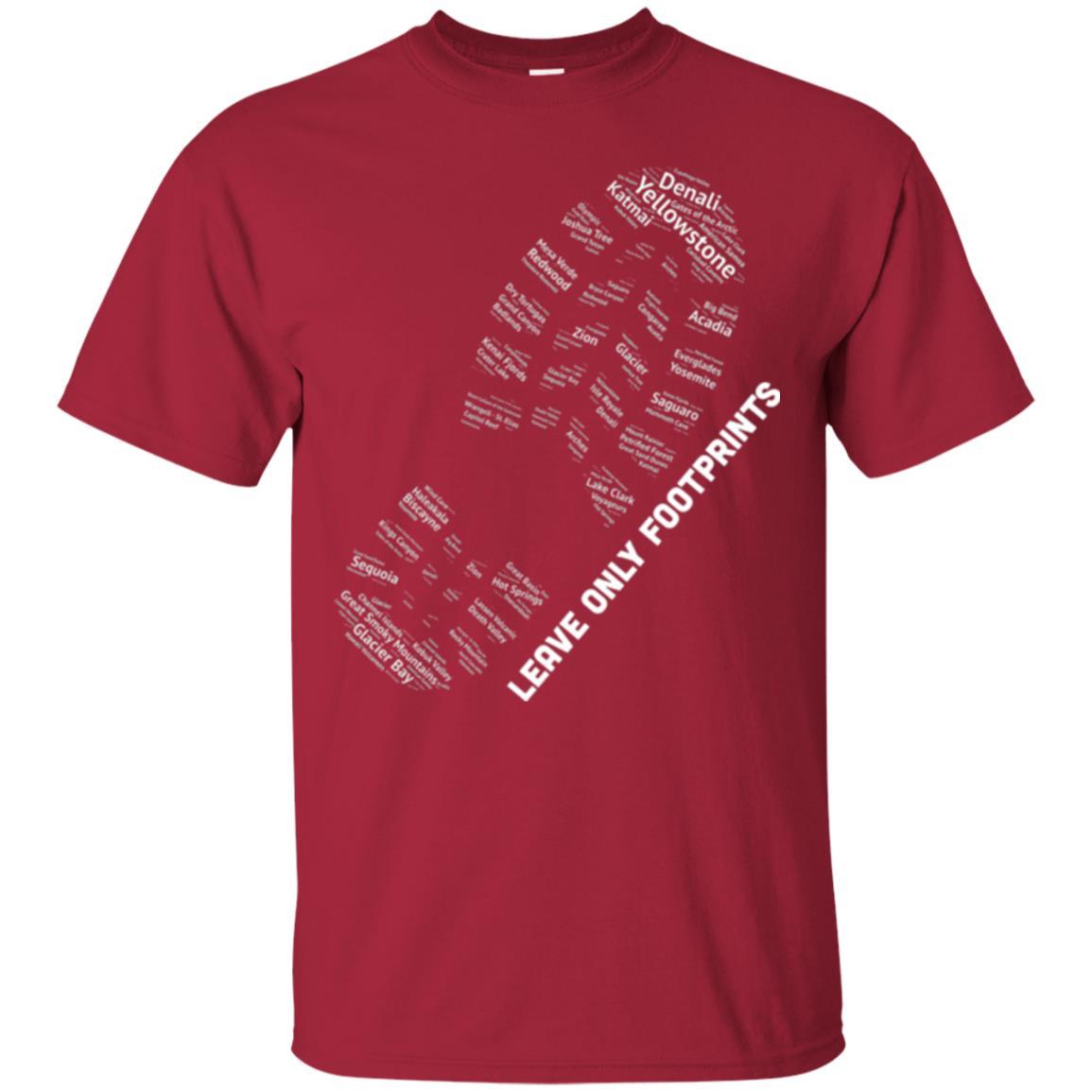 National Parks Boot Print Shirt Listing All T-shirt Cardinal