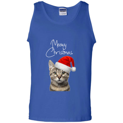 Cat Lovers T-shirt Merry Christmas Royal