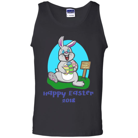 Easter Bunny Stop Here Funny Easter Day T-shirt Black