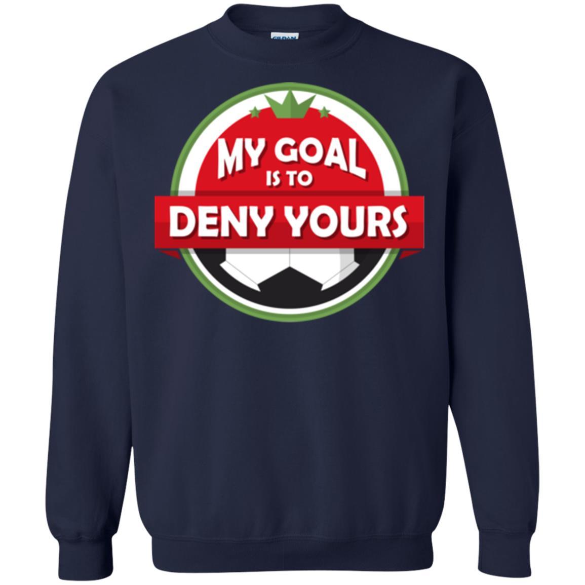 Soccer Christmas T-shirt My Goal Is To Deny Yours Navy