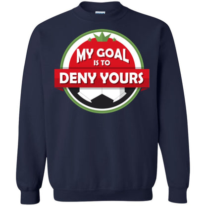 Soccer Christmas T-shirt My Goal Is To Deny Yours Navy