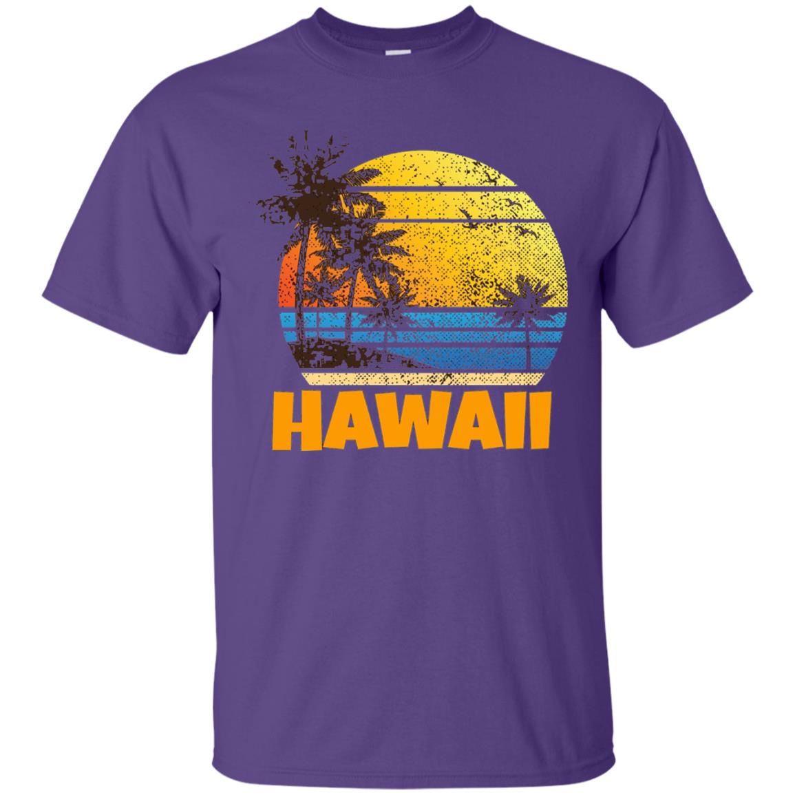 Old School 70_s Hawaiian The Aloha State T-shirt Purple