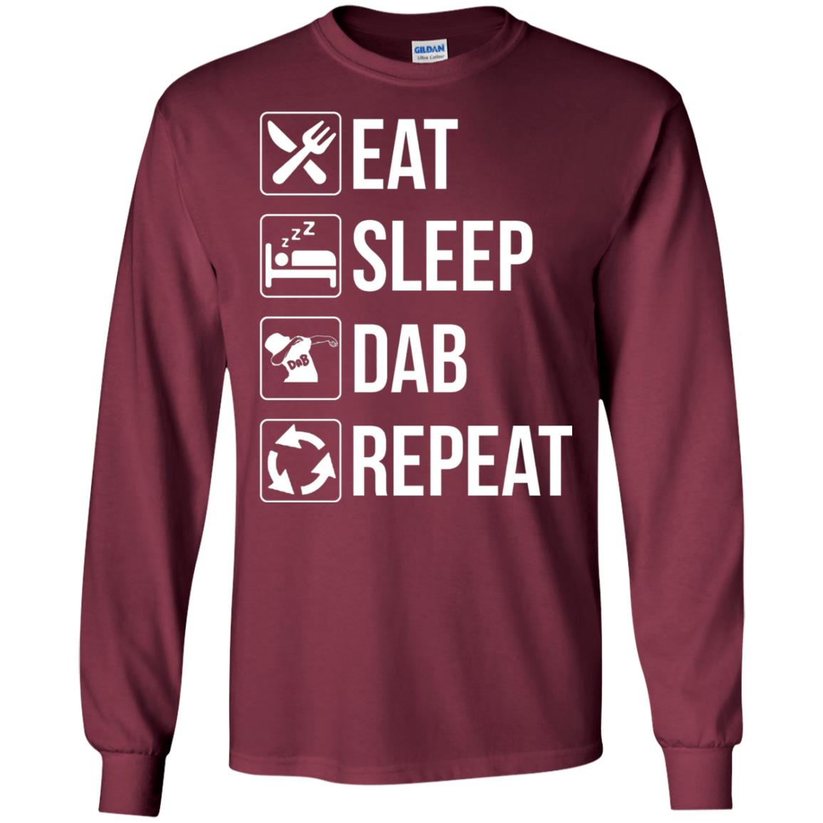 Funny Eat Sleep Dab Repeat T-shirt Maroon