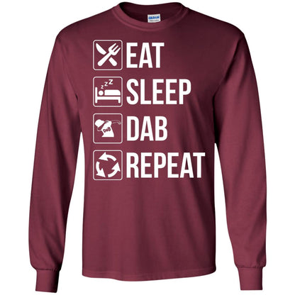 Funny Eat Sleep Dab Repeat T-shirt Maroon