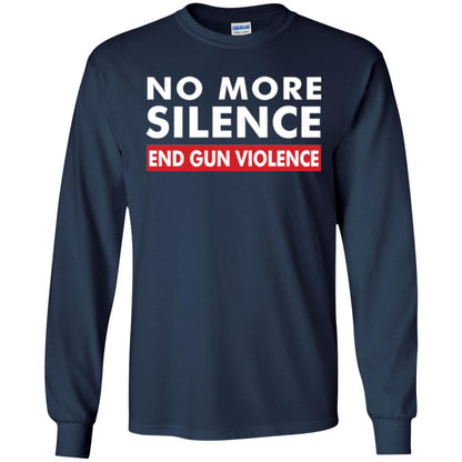 No More Silence End Gun Violence Anti-gun T-shirt Navy