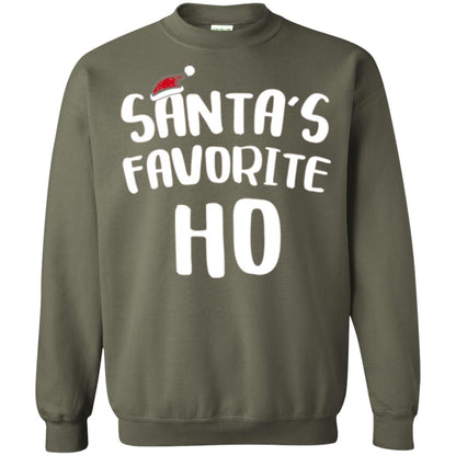 Christmas T-shirt Santa_s Favorite Ho Military Green