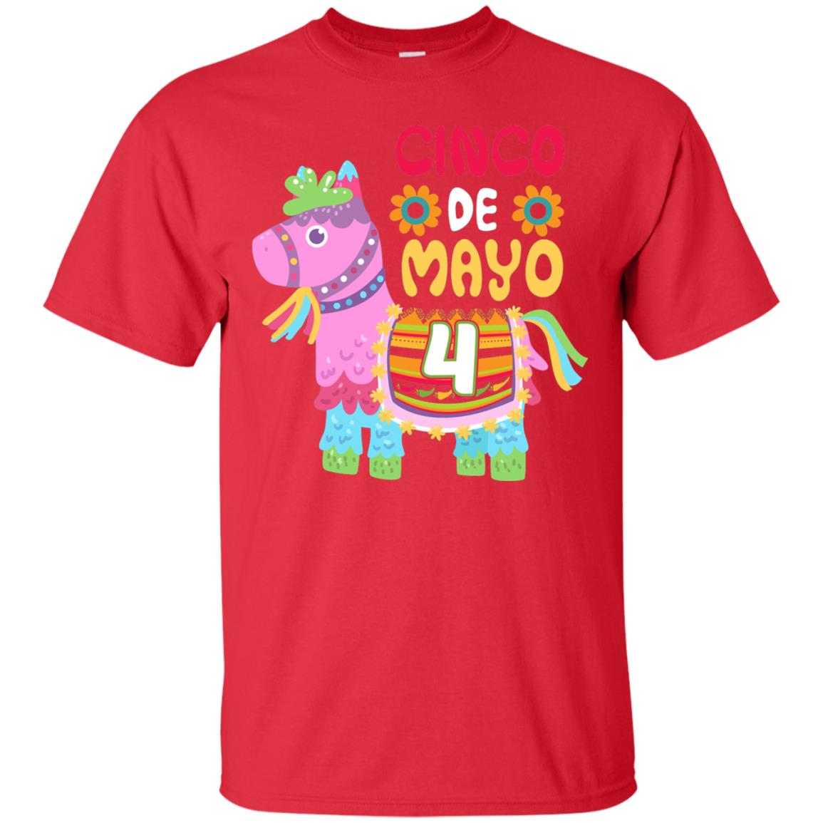 Cinco De Mayo Pinata Jockeys Horse Race 4th Birthday T-shirt Red
