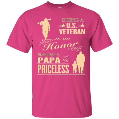 Papa T-shirt Being A U.s Veteran Heliconia