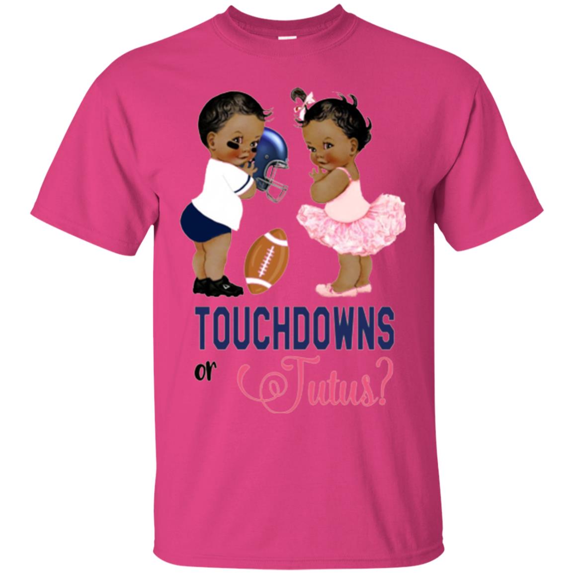 Ethnic Touchdowns Or Tutus Gender Reveal Party Football Lover T-shirt Heliconia