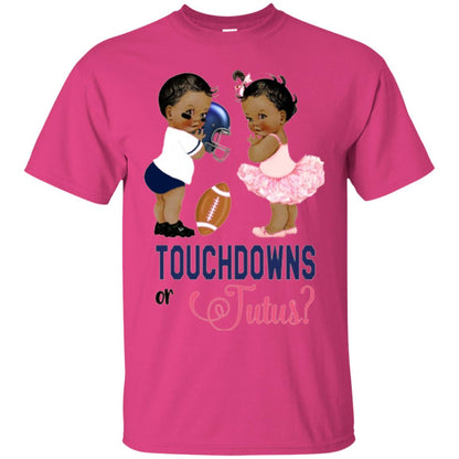 Ethnic Touchdowns Or Tutus Gender Reveal Party Football Lover T-shirt Heliconia