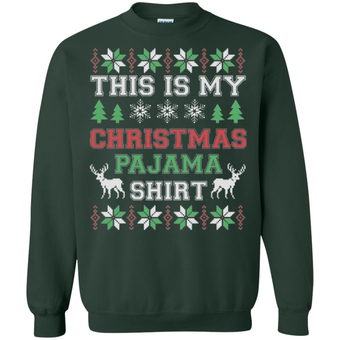 Christmas T-shirt This Is My Christmas Pajama Forest Green