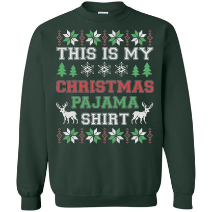 Christmas T-shirt This Is My Christmas Pajama Forest Green