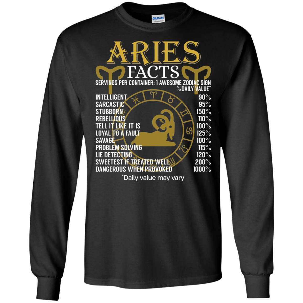 Aries Facts Zodiac Sign T-shirt Black