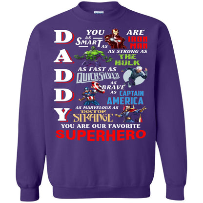 Daddy You Are Our Favorite Superhero Movie Fan T-shirt Purple