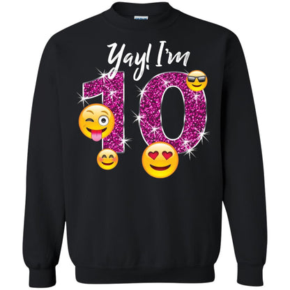 Funny Emoji Birthday 10th Birthday T-shirt Black