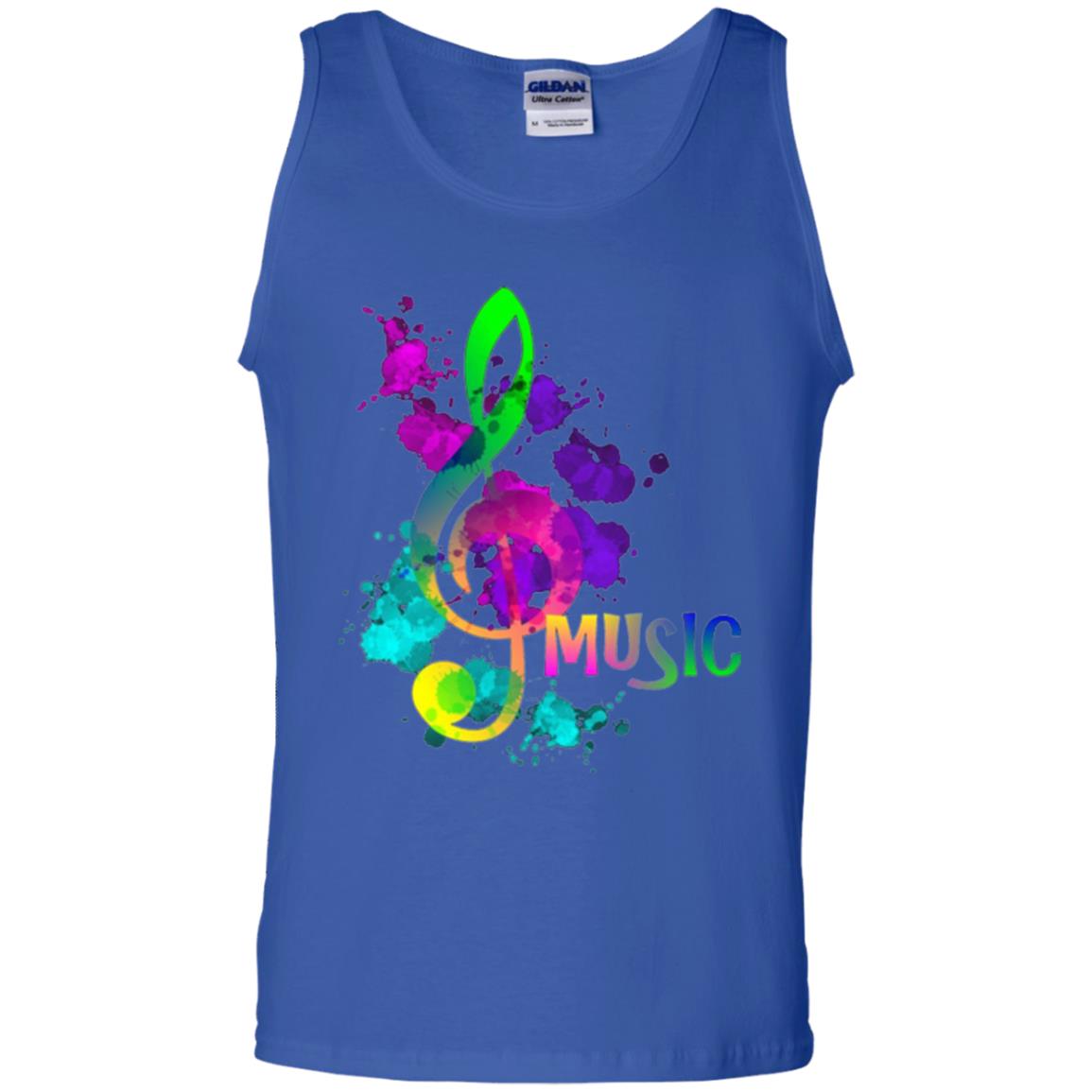Funky Colorful Music Treble Clef Musican T-shirt Royal
