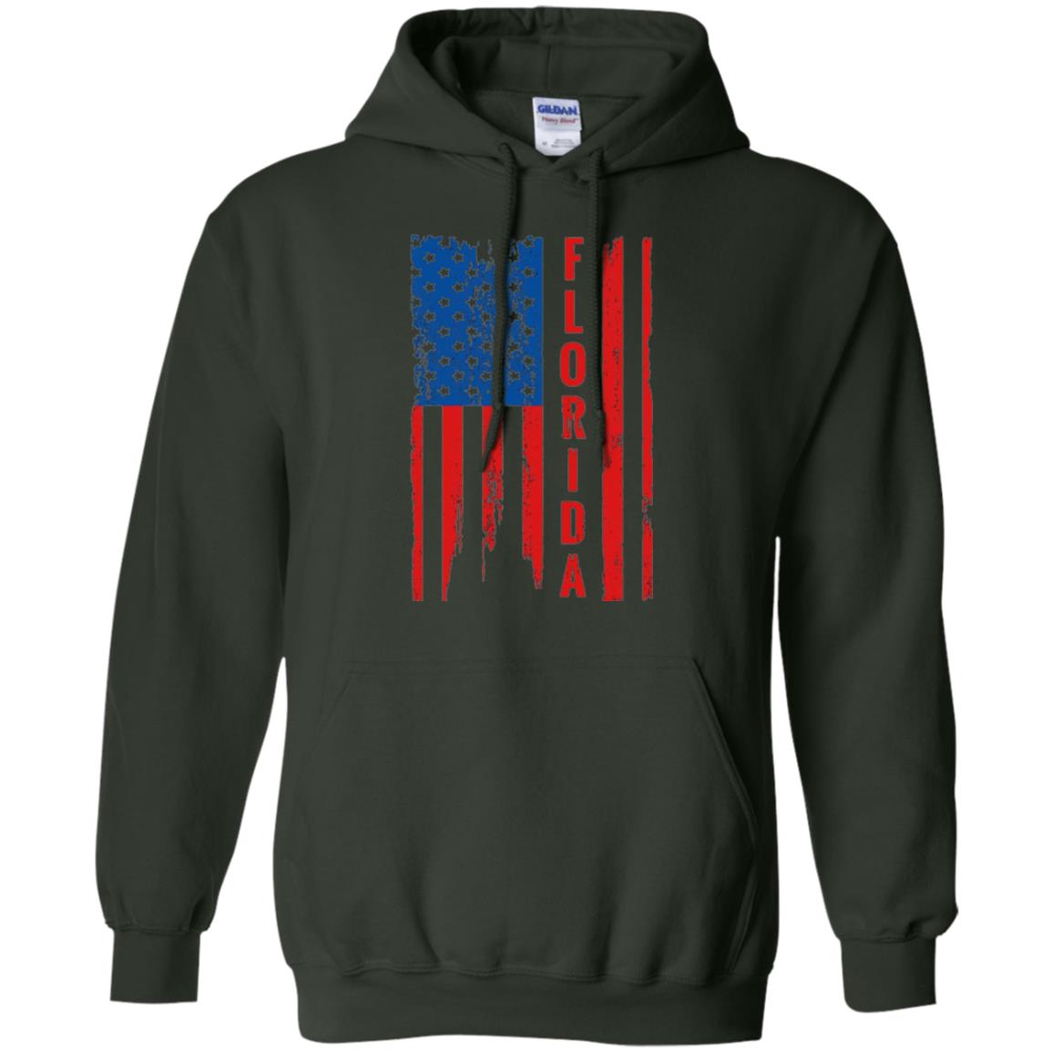 Florida State T-shirt American Flag Forest Green