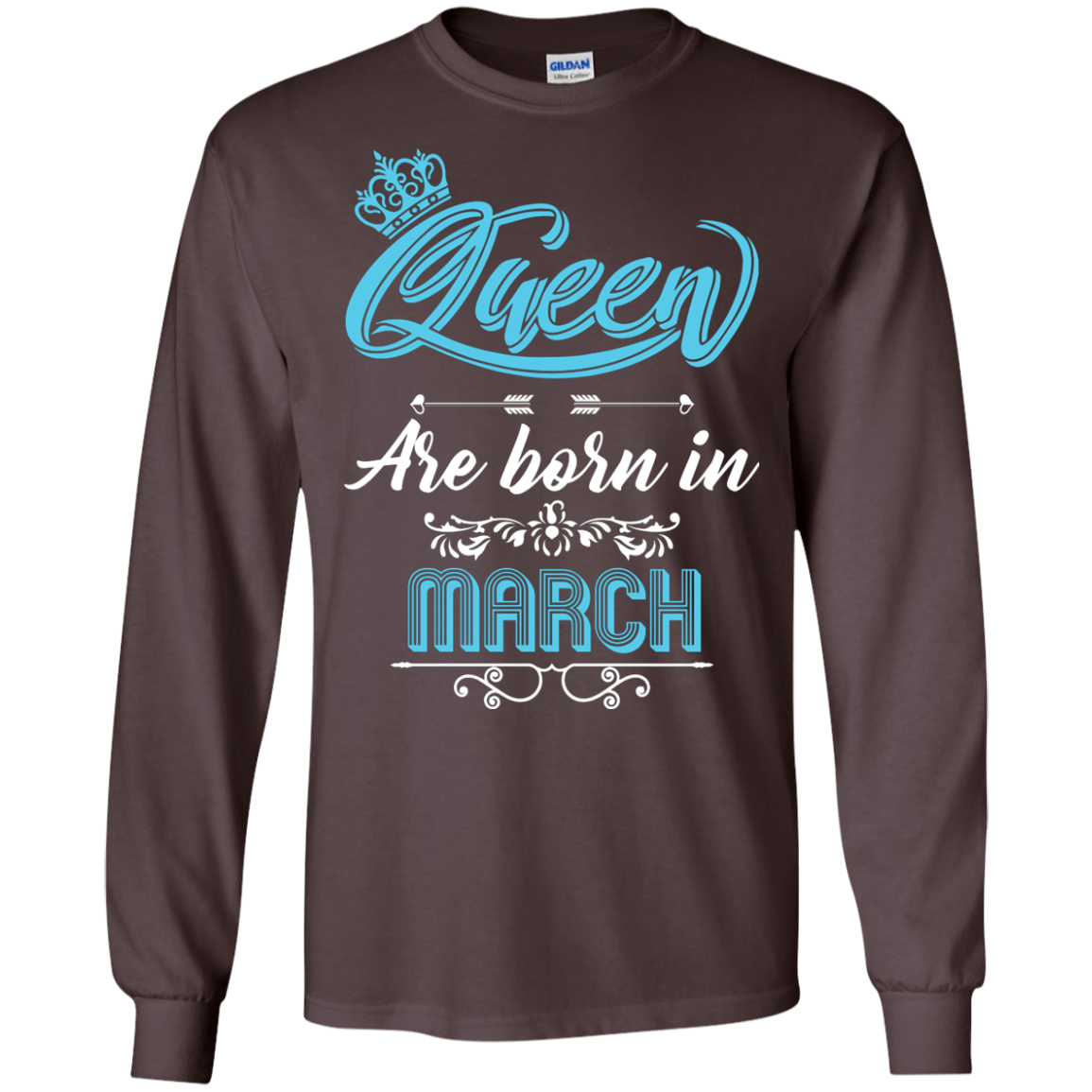 Brithday T-Shirt Queen Are Born In March Dark Chocolate