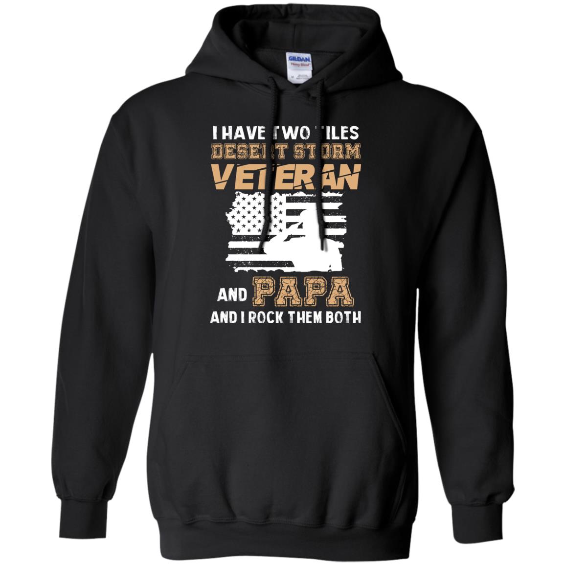 Veteran And Papa And I Rock Them Both Veteran Papa Shirt Black