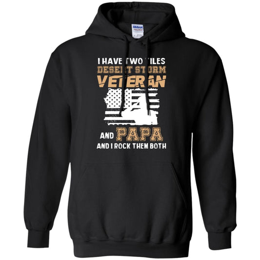 Veteran And Papa And I Rock Them Both Veteran Papa Shirt Black