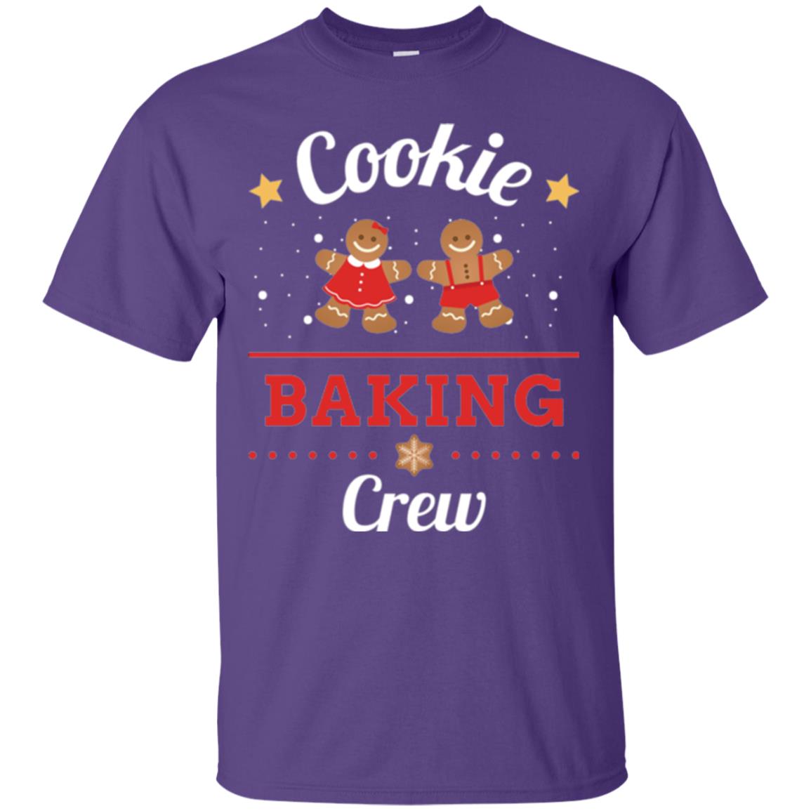 Christmas T-shirt Gingerbread Cookie Baking Crew Purple