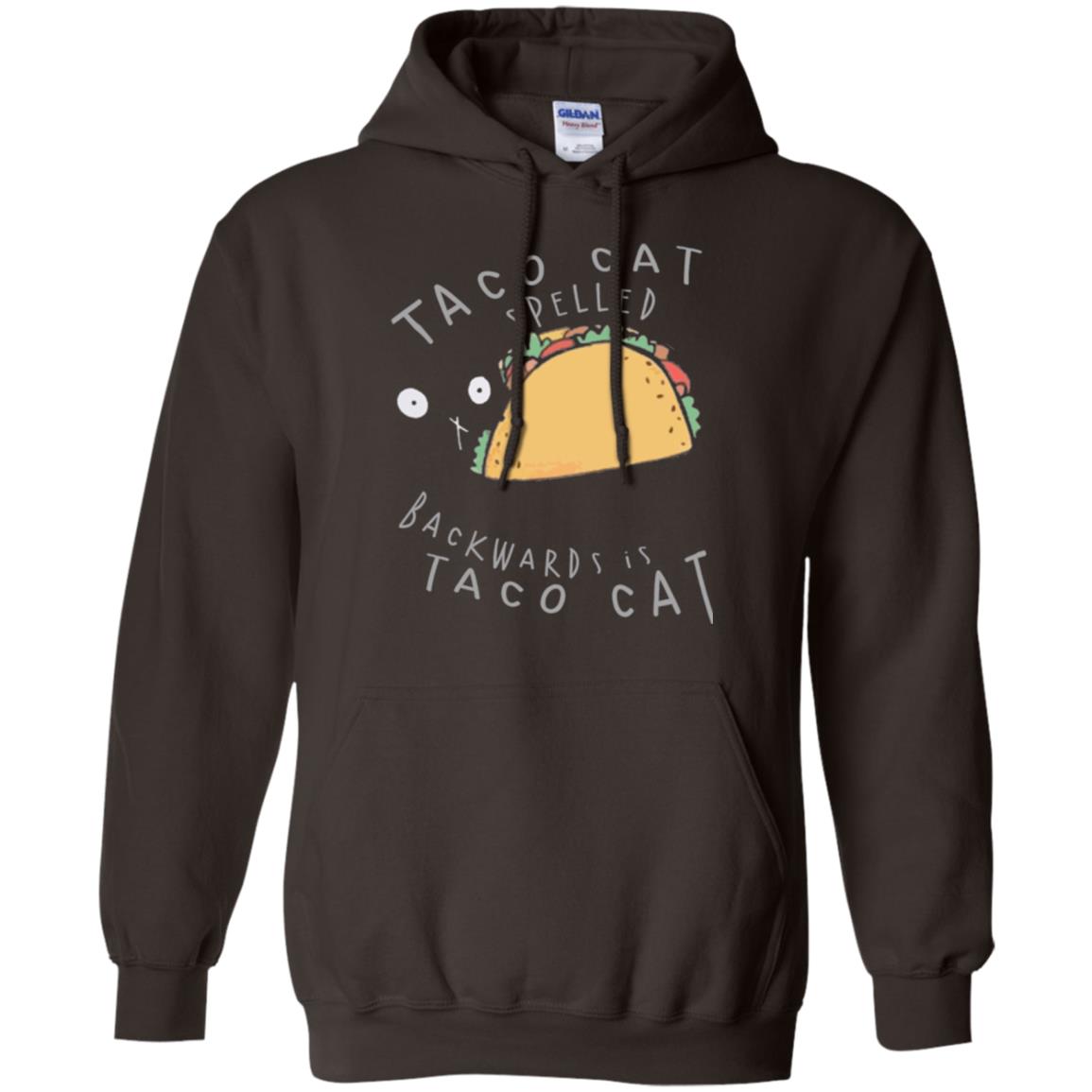 Cat Lovers T-shirt Taco Cat Spelled Backward Is Taco Cat Dark Chocolate