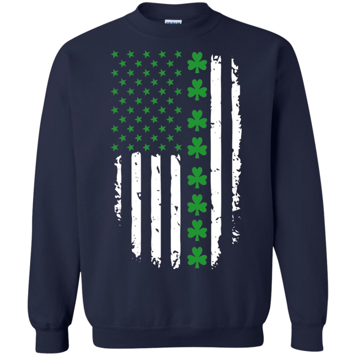 St. Patrick's Day T-shirt Irish American Flag T-shirt Navy