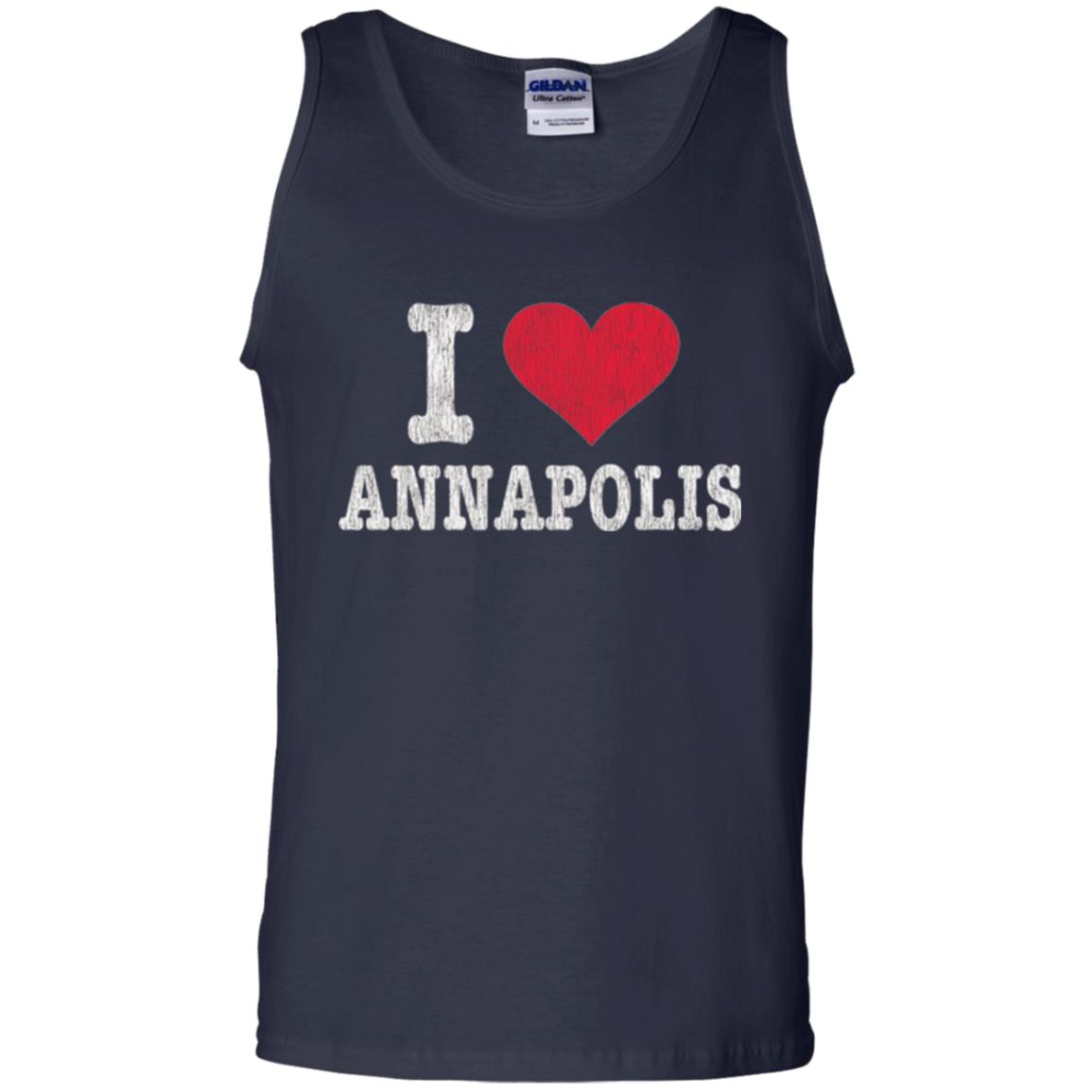 Distressed Retro I Love Annapolis T-shirt Navy