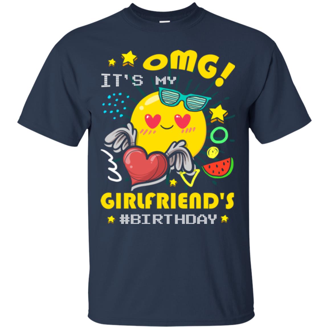 Boyfriend T-shirt Omg It's My Girlfriend's #birthday Navy