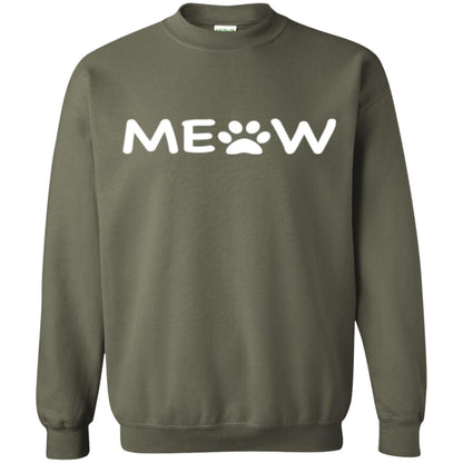 Cat Lovers T-shirt Meow Kitten Paw Military Green