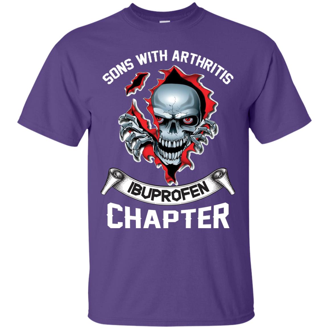 Sons With Arthritis Ibuprofen Chapter Biker T-shirt Purple