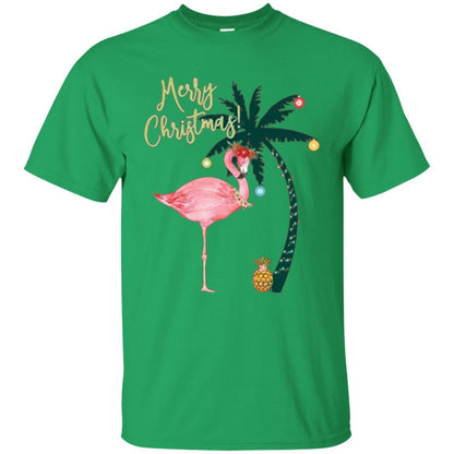 Christmas T-shirt Flamingo Merry Christmas Irish Green