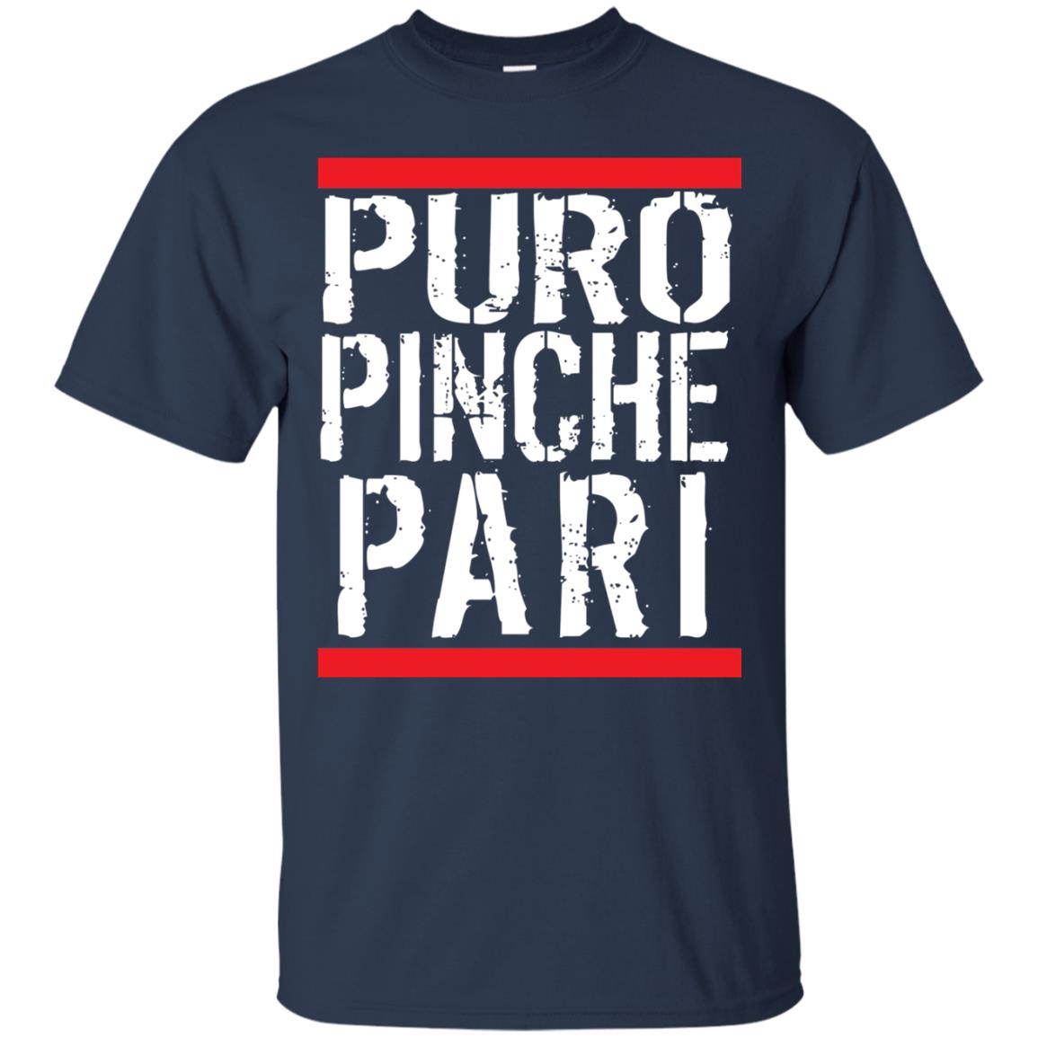 Puro Pinche Pari Party Funny Mexican T-shirt Navy
