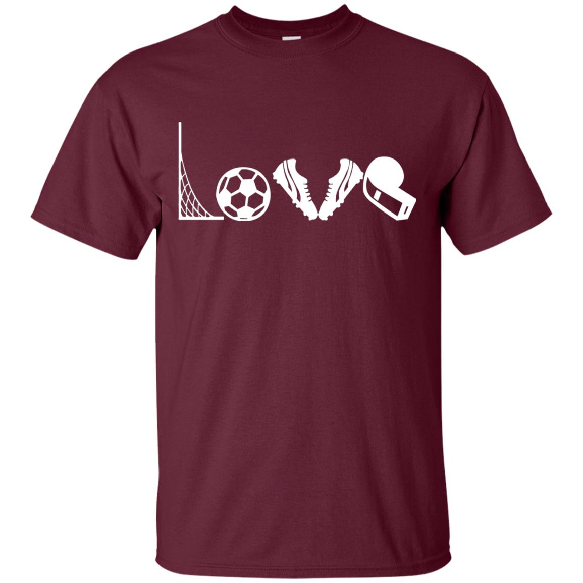 I Love Soccer Funny Soccer Lover T-shirt Maroon