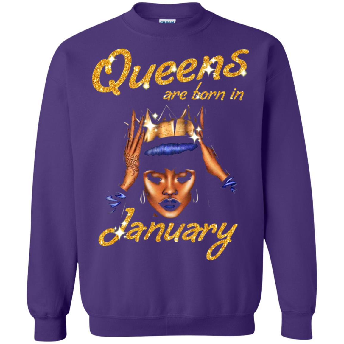 Birthday T-shirt Queens Are Born In January Purple