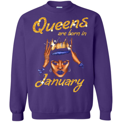 Birthday T-shirt Queens Are Born In January Purple