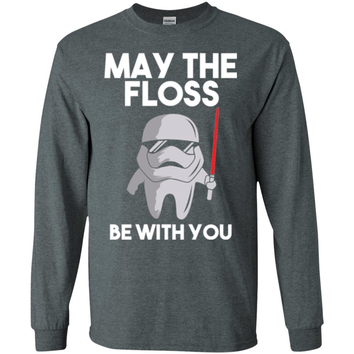 Dentist T-shirt May The Floss Be With You T-shirt Dark Heather