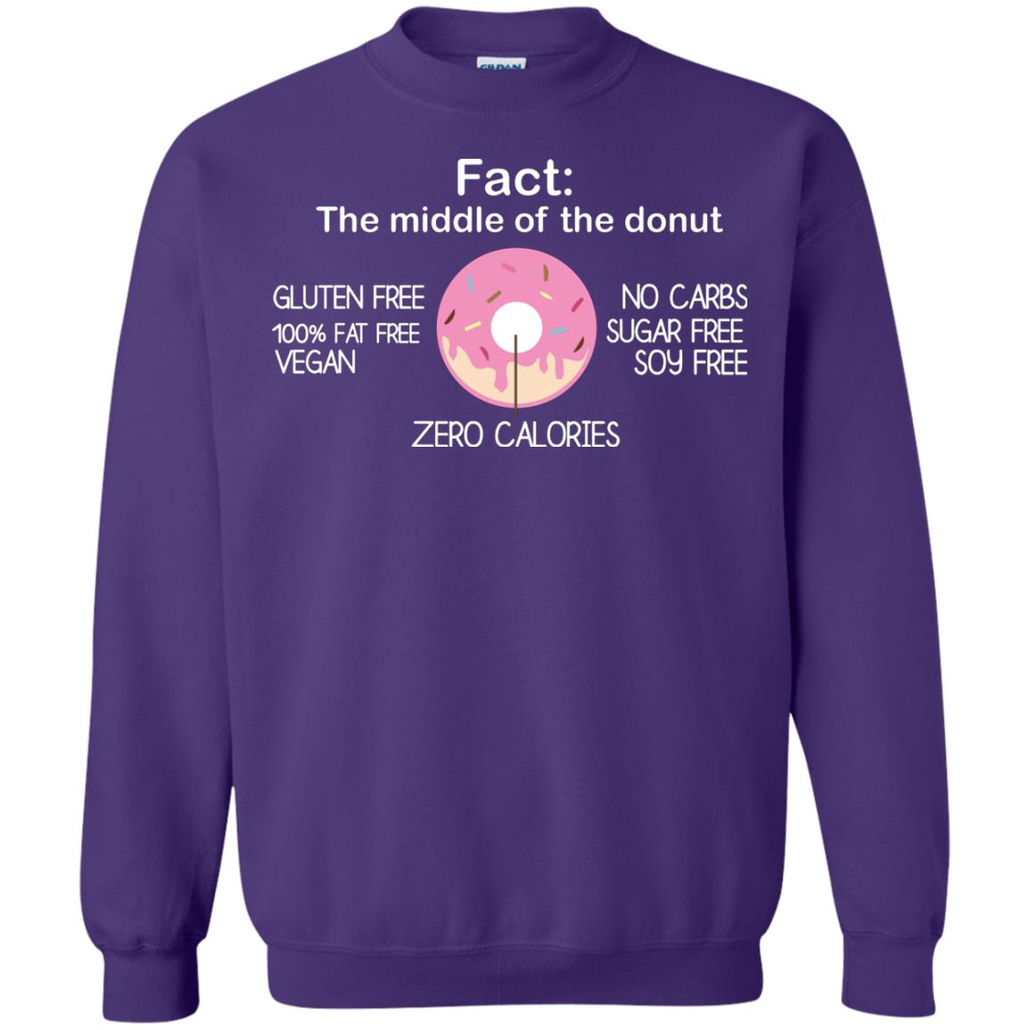 Fact The Middle Of The Donut Zero Calories Shirt Purple