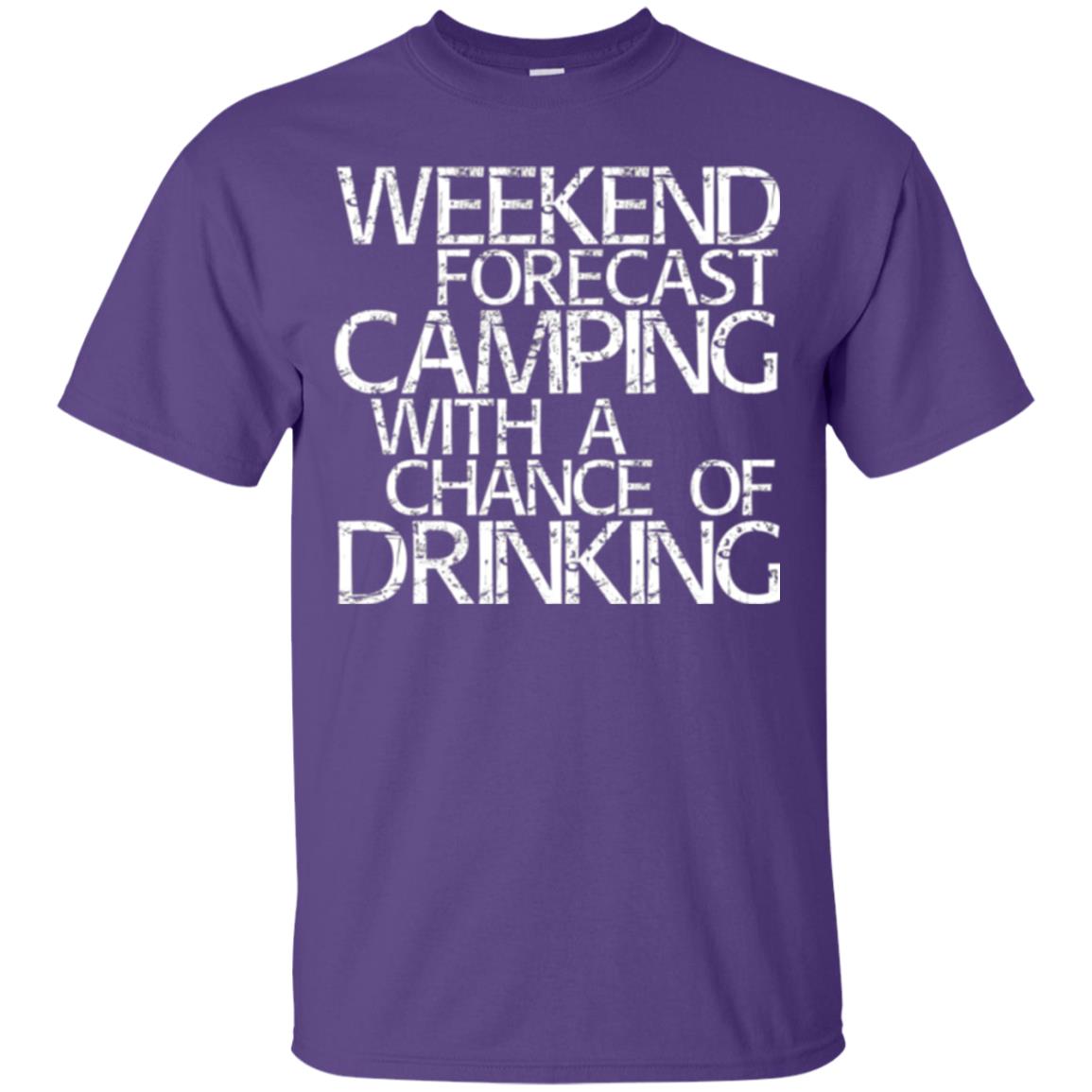 Wine Lovers T-shirt Weekend Forecast Camping Purple