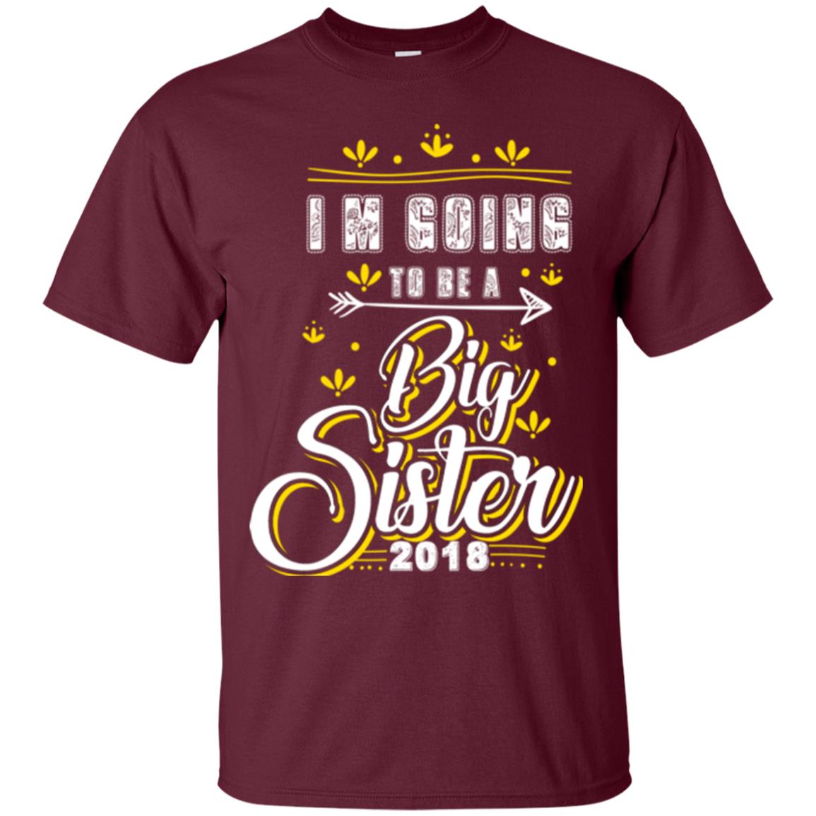 Family T-shirt I'm Going To Be A Big Sister 2018 Maroon