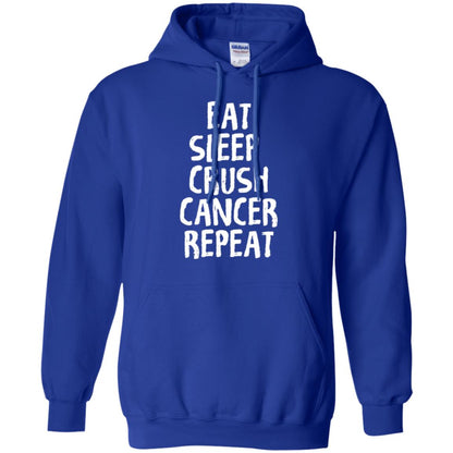 Eat Sleep Crush Cancer Repeat Fight Strength T-shirt Royal