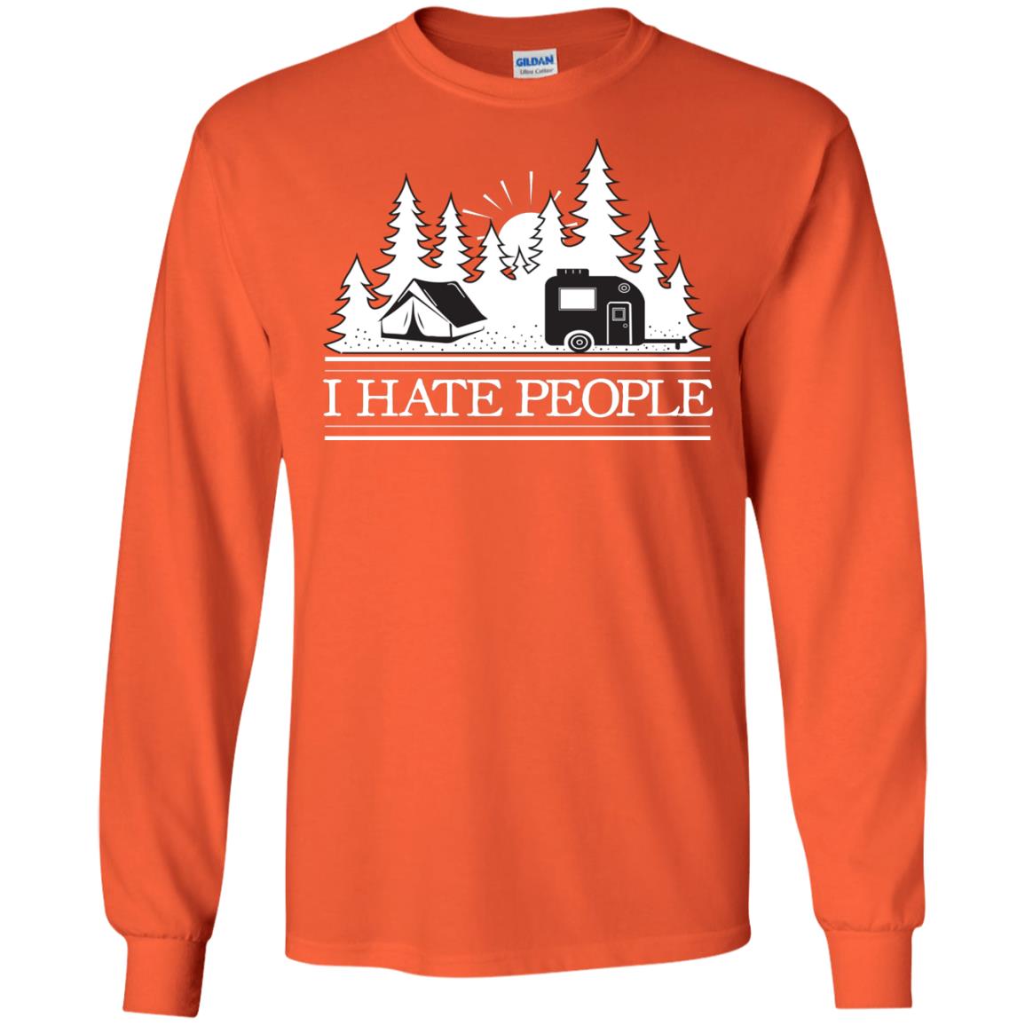 I Hate People Camping Lover Shirt Orange