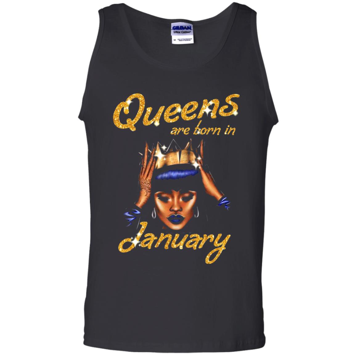 Birthday T-shirt Queens Are Born In January Black