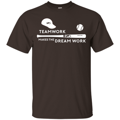 Baseball T-shirt Teamwork Makes The Dream Work Dark Chocolate